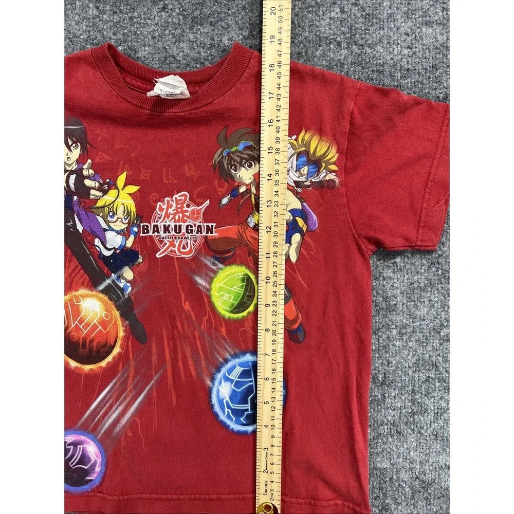 Vintage Y2K Bakugan Battle Brawlers Red Graphic T-Shirt Kids Youth XS Delta